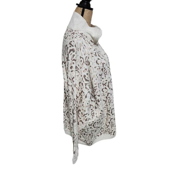 American Eagle Aerie Leopard OVERSIZED Super Soft Zip Sweatshirt Size Medium - Picture 2 of 8